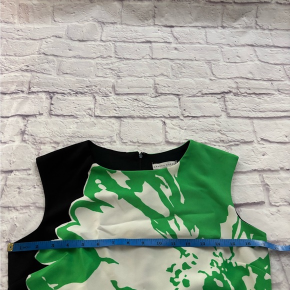 🔵Sandra Darren Vibrant Green and White Dress - Picture 8 of 12